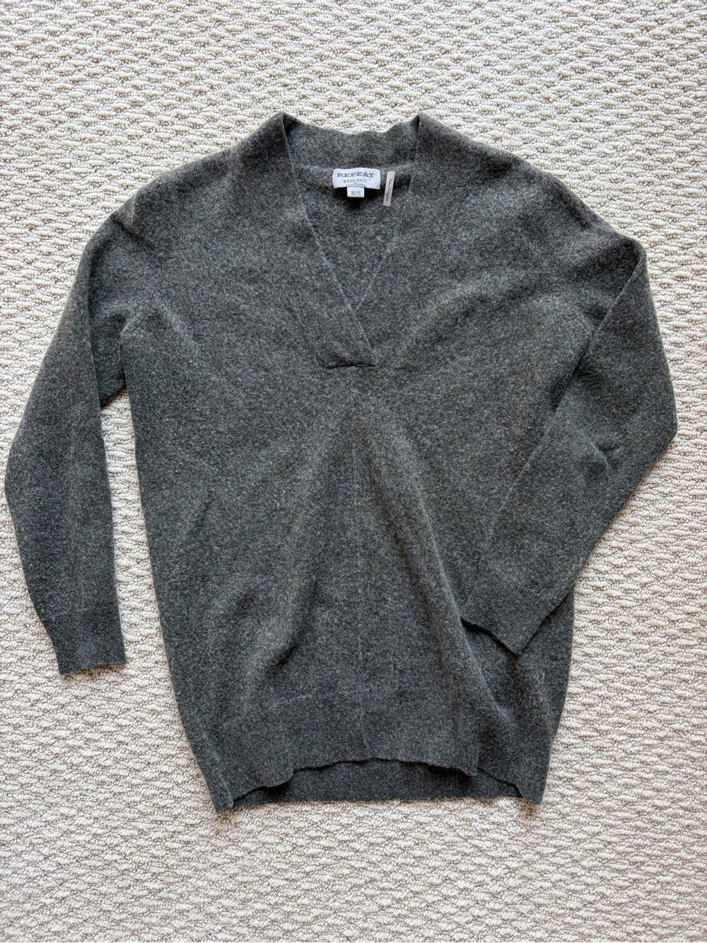 Repeat Heathered Gray Crewneck Knit Sweater